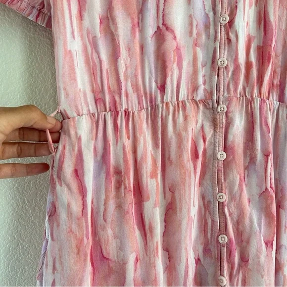 Anthropologie | Cloth and Stone Watercolor Pink Dress - Picture 8 of 10